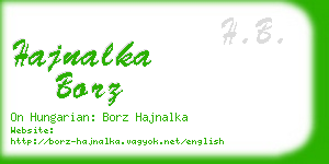 hajnalka borz business card